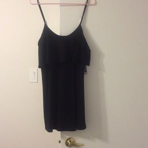 Black express summer dress with ruffle on top